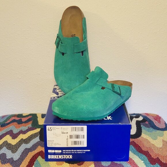 Digital Green Boston Leather Clog  by Birkenstock Size 12 Mens Regular Fit - Picture 3 of 8